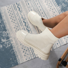 Women's Knit Platform Slip On Sock Boots