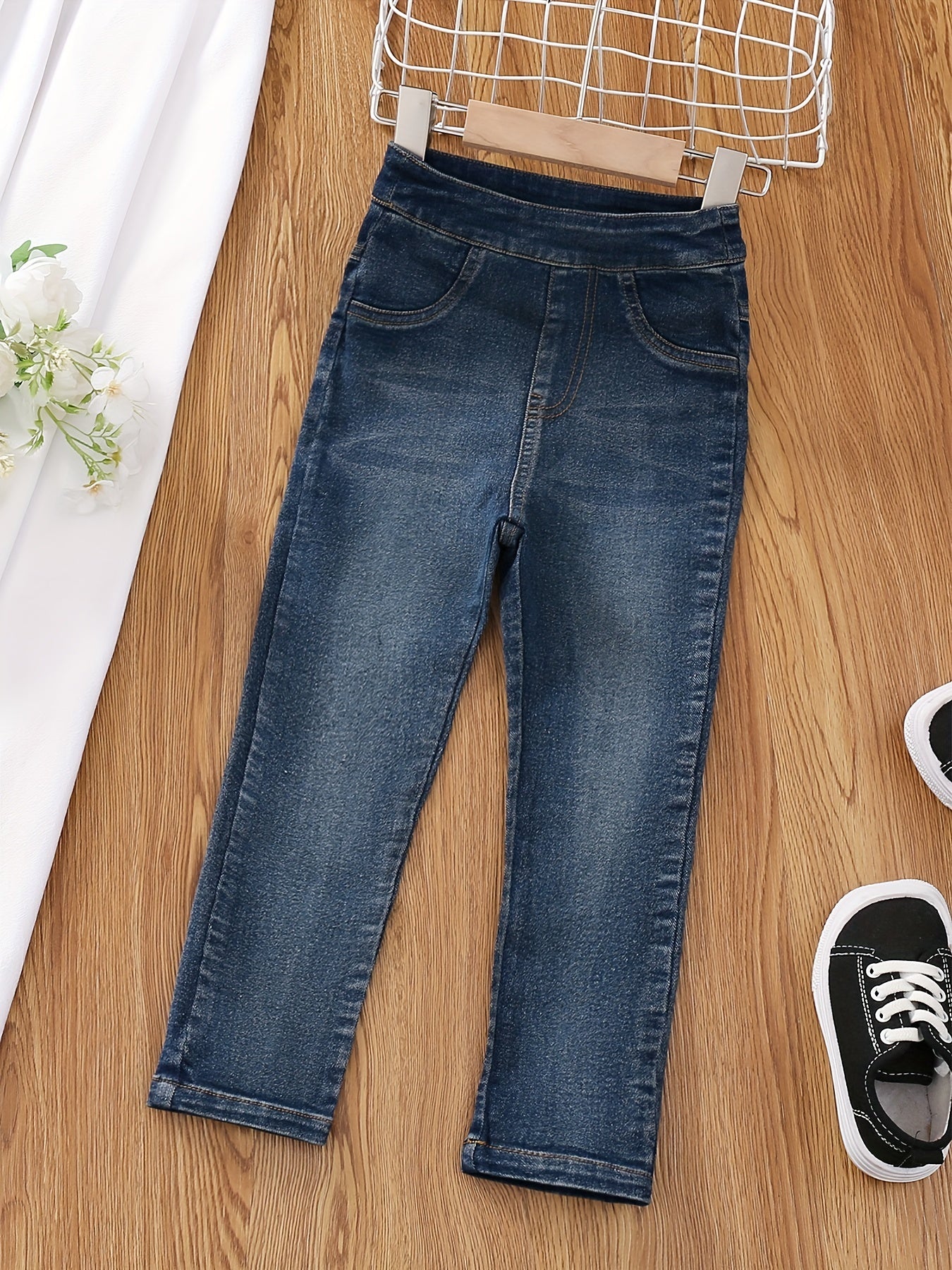 Girls' High Waist Skinny Jeans Stretchy Denim Pants For Kids Teen Girls