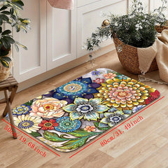 Flowers Meaty Kitchen Rug Flowers And Plants Kitchen Floor Mats