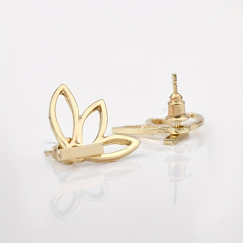 Lotus Stud Earrings Creative Jewelry Gift For Girls