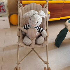 Apricot Iron Baby Doll Stroller with Storage Bag Foldable Toy Pram
