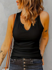 Women's Ribbed Sports Tank Top Sleeveless Round Neck Casual Shirts