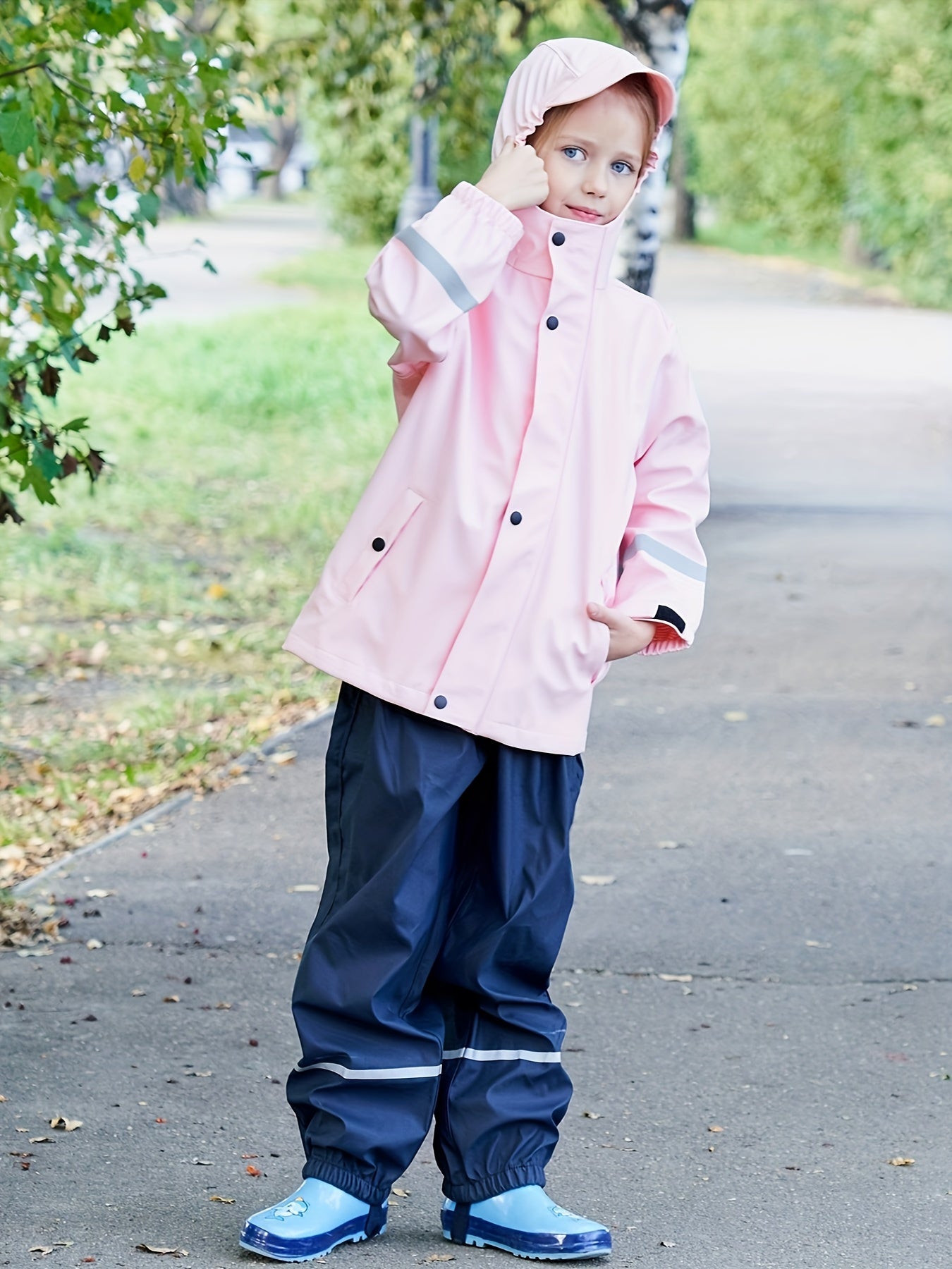 Kids Waterproof Hooded Rain Jacket