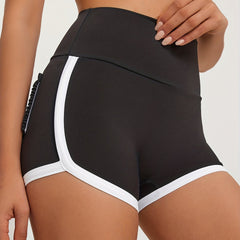 Contrast Trim Sports Short High Waist Stretchy Slim Fit