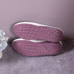 Women's Colorblock Flying Woven Slip-On Sneakers with Thick Bottom