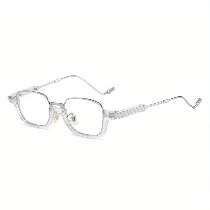 Men's Half Frame Vintage Brown Sunglasses Hip hop Anti Light Glasses