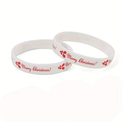 Merry Christmas Silicone Bracelet Rubber Wrist Band Gift Decoration