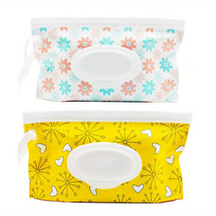2pcs Portable Baby Wipe Dispenser Reusable Travel Wet Wipe Pouch