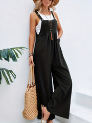 Wide Leg Overall Jumpsuit Casual Button Overall Jumpsuit