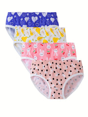 Girl's Triangle Panties Cartoon Pattern Elastic Waist Underwear