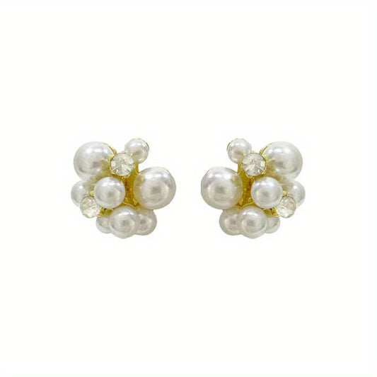 Flower Ball Rhinestone Earrings for Girls