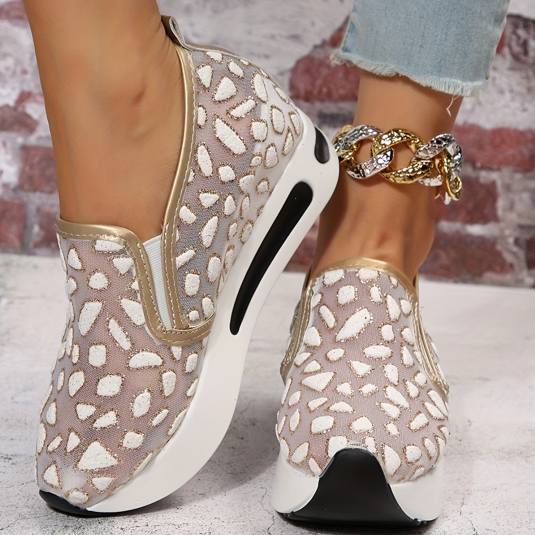 Women's Mesh Platform Slip On Sneakers Comfortable Outdoor Shoes