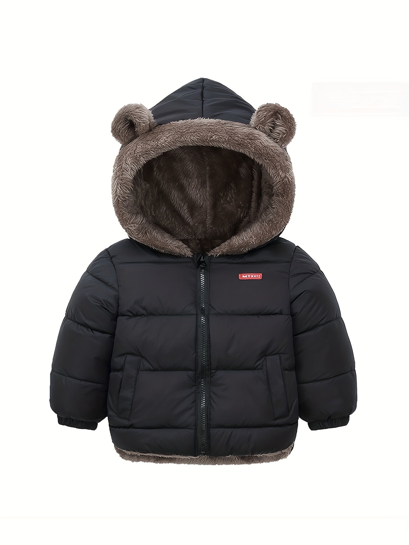 Boys Winter Hooded Coat With Fur Lining Cotton Padded Light Warm Jacket
