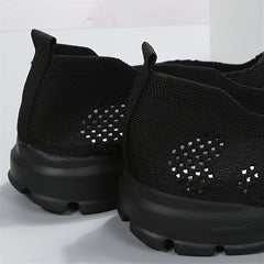 Women's Hollow Out Knit Sneakers Slip On Low Top Sports Shoes