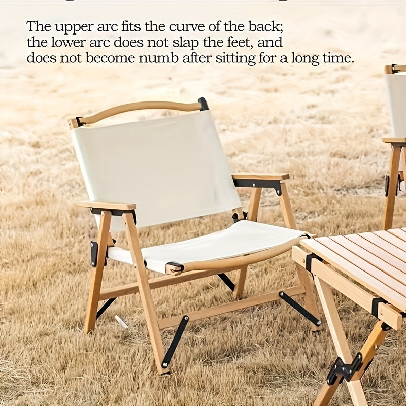 Portable Wooden Beach Chair Folding Camping Chair