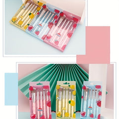 5pcs Fruit Makeup Brush Set Professional Eyeliner Eyebrow Blush Powder Brush