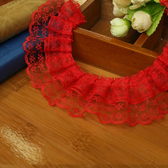 2Yard Coloured Pleated Lace DIY Dress Accessories Pet & Doll Embellishments