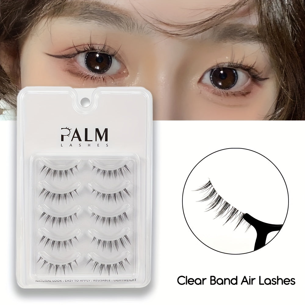 Natural Look False Eyelashes Short & Japanese Lashes Clear Band