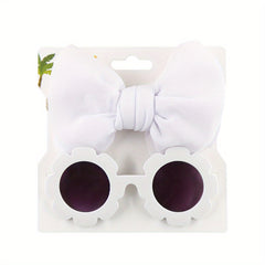 Girls Flower Sunglasses & Headband Set - Kids Gift
