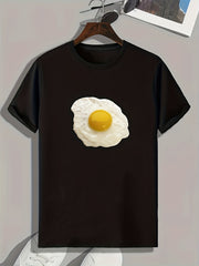 Egg Print Men's Graphic T-shirt for Summer