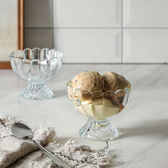 Clear Glass Dessert Bowl Ice Cream Cups Sundae Fruit Salad Snack Cocktail Condim