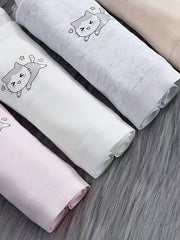 Girl's Cartoon Cat Print Underwear 95 Cotton Bralette 7-14Y
