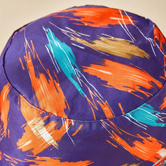 Purple Print Bucket Hat Graffiti Fisherman Cap Women