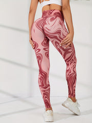 Pink High Waist Butt Lifting Tight Pants Sports Fitness Yoga Running Trousers