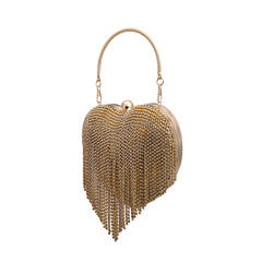 Heart Shape Women's Clutch Bag Evening Party Bridal Handbag