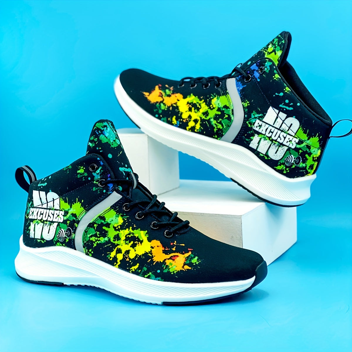 Men's 'No Excuses' Mid Top Shoes Comfy Lace Up Street Style Fitness Training