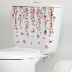 Flower Butterfly Wall Sticker Toilet Home Decor