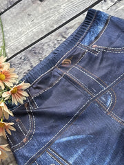 Faux Denim Print Sports Leggings Stretchy Fitness Yoga Pants Women's Activewear
