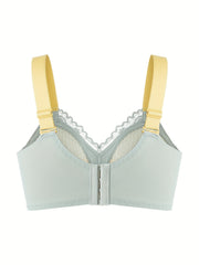 Floral Lace Wireless Push Up Bra Soft Comfortable Lingerie