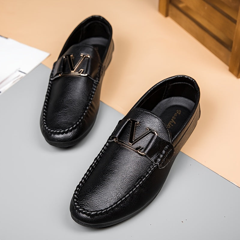 Men's Comfy Moc Toe Loafer Shoes Slip On Non-slip