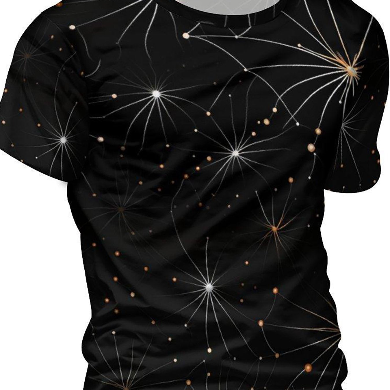 Men's Shining Stars Print Short Sleeve T-shirt for Summer