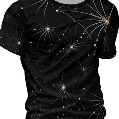 Men's Shining Stars Print Short Sleeve T-shirt for Summer