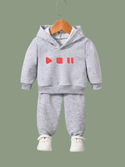 OERYUI Video Button Print Hooded Set for Sports