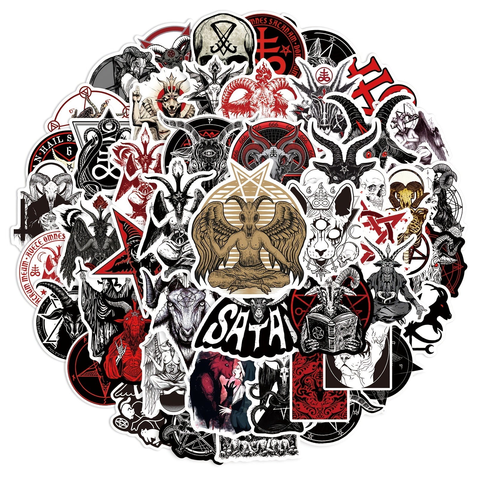 50pcs Devil Graffiti Stickers for Phone Case Skateboard Helmet Water