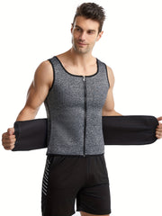 Men's Sauna Vest Compression Back Support Workout Gym Waist