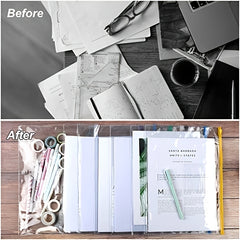 24pcs Plastic A4 Envelope Edge Folders 11 Colors for School & Office Supplies