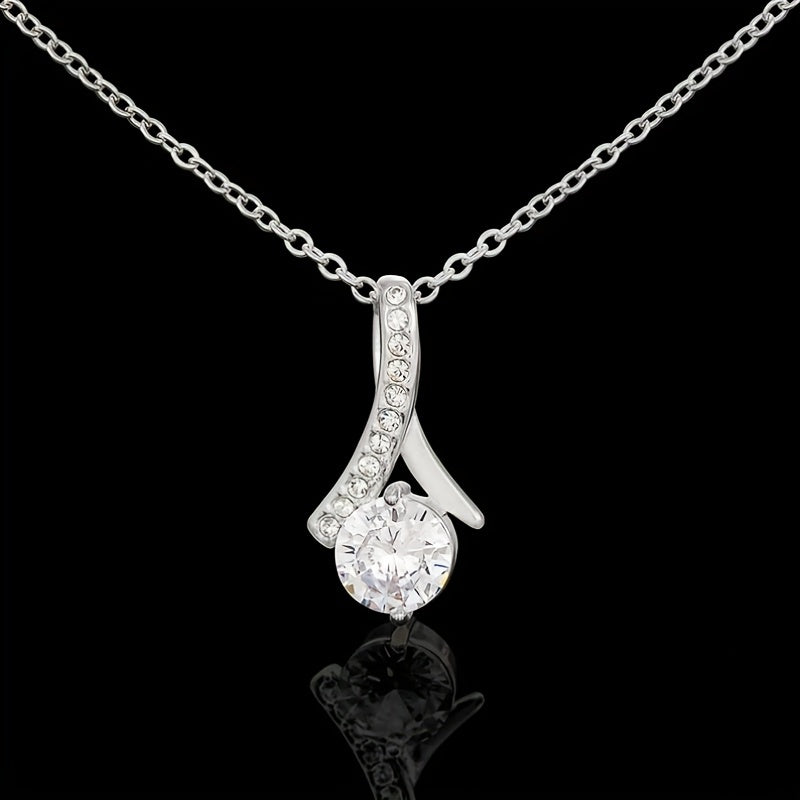 Rhinestone Zirconia Necklace Gift Box