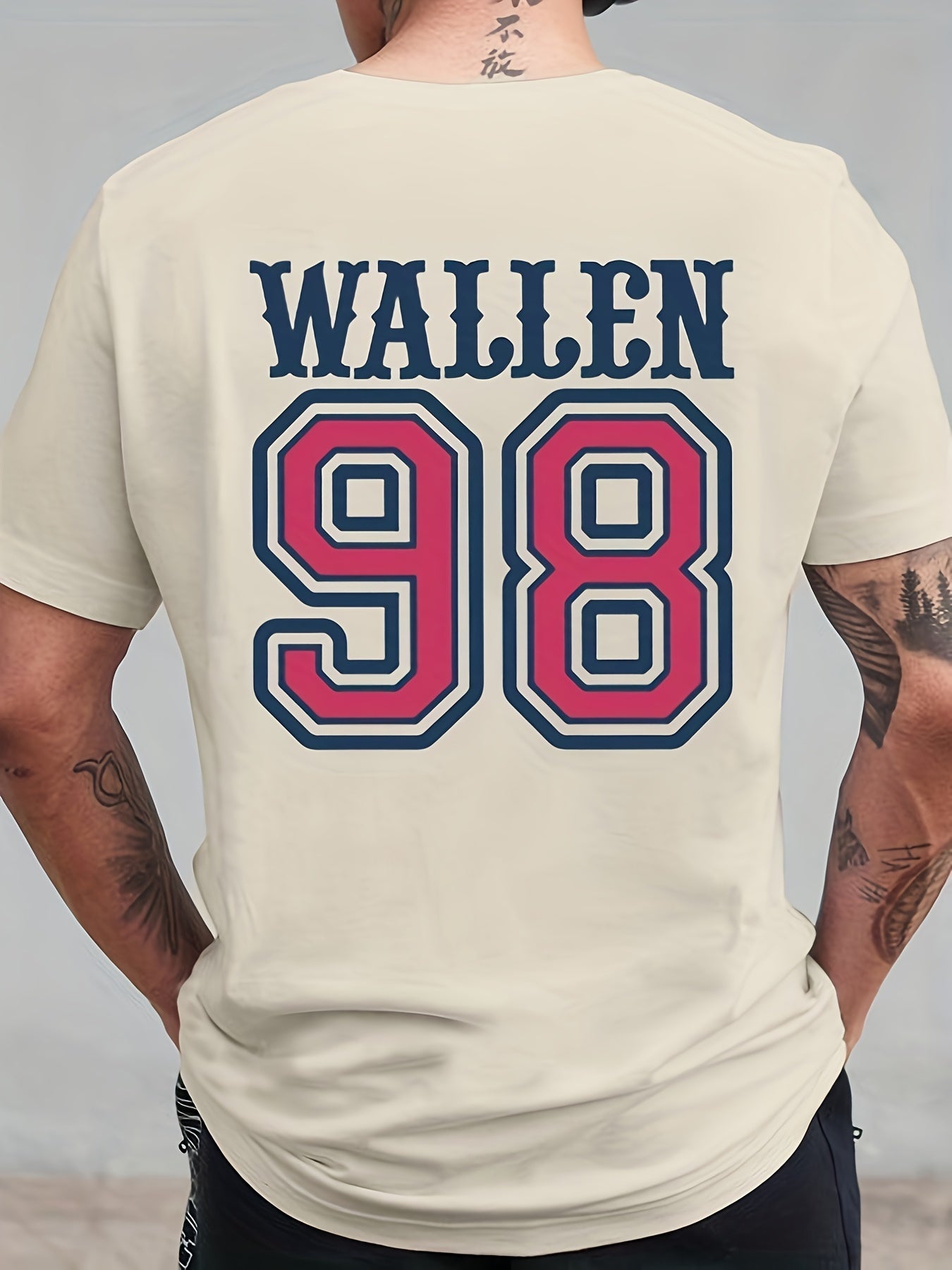 Print Comfy Cotton T shirt Men's Casual Street Style Tee Shirt