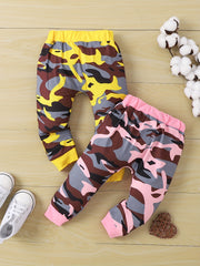 Baby Girls Camo Print Long Pants 2pcs Trousers