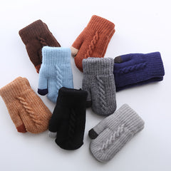 Kids Touch Screen Winter Knitted Gloves Warm Keeping