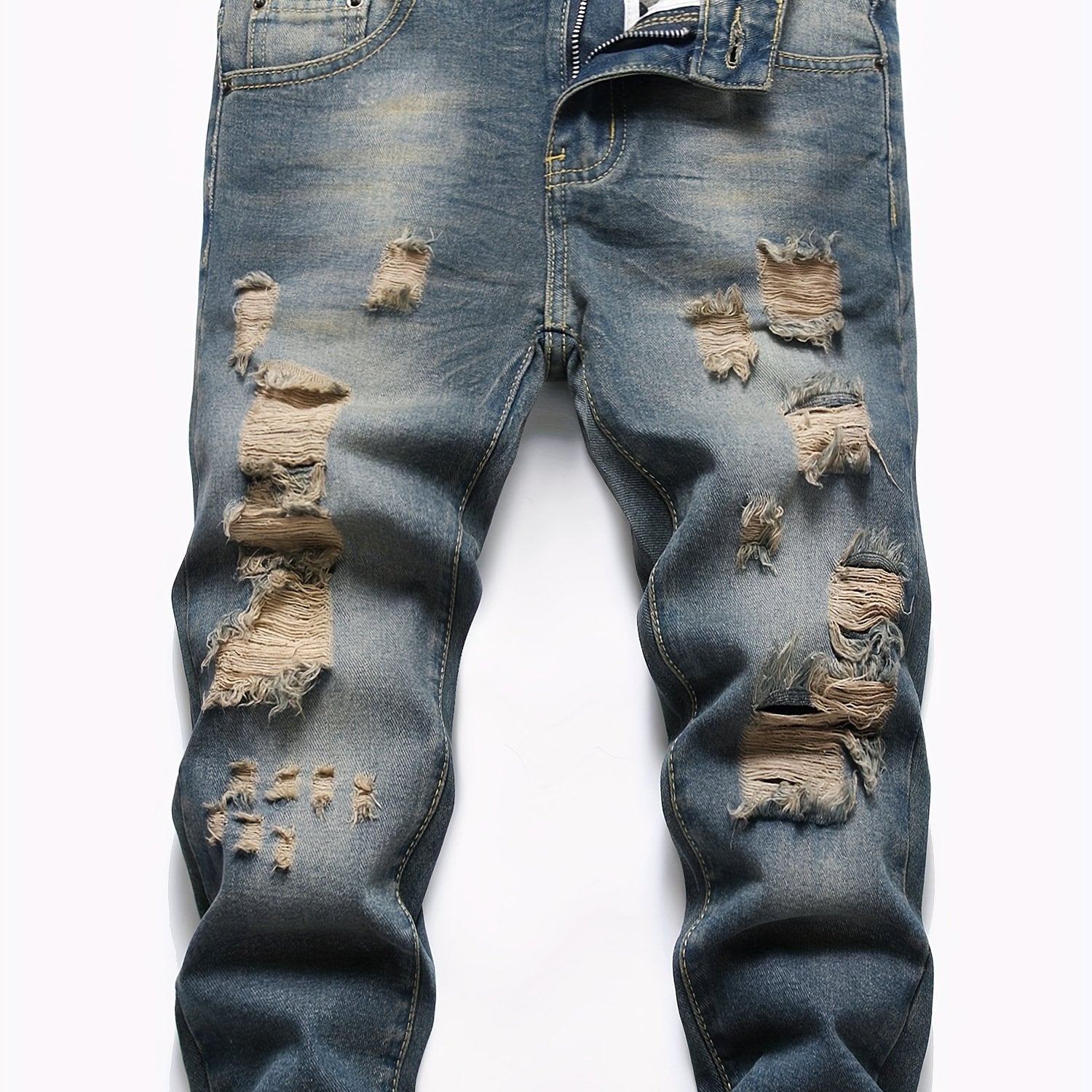 Boys Ripped Jeans Denim Pants Straight Cut Jeans For Spring And Autumn