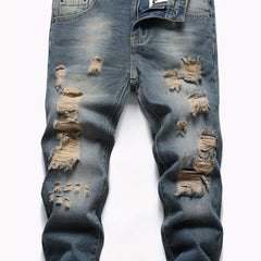 Boys Ripped Jeans Denim Pants Straight Cut Jeans For Spring And Autumn