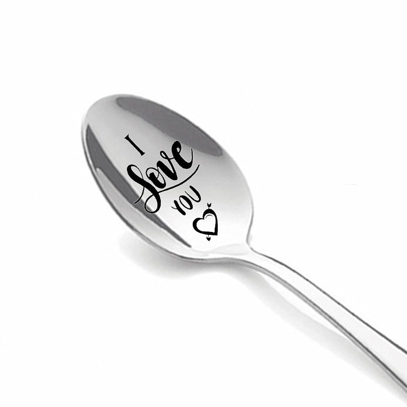 Love Letter Stainless Steel Milk & Coffee Spoons - Anniversary Gift