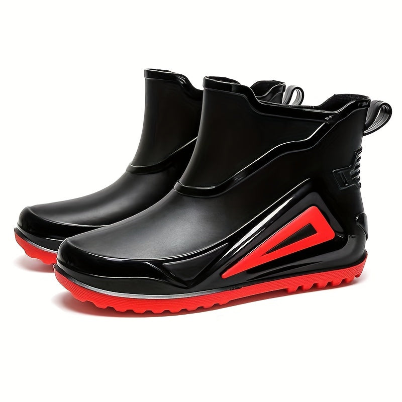 Men's Mid Top Rain Boots Waterproof Outdoor Galoshes