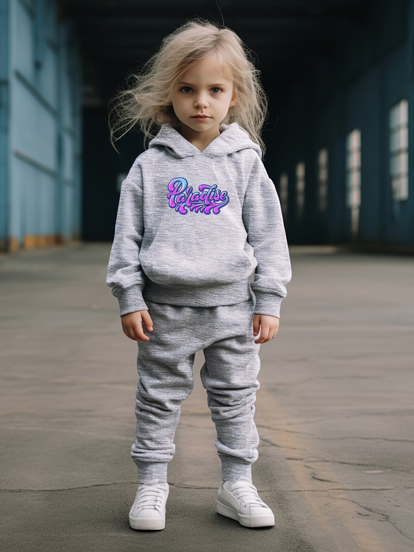 OERYUI Girls Boys Letter Print Hoodies Pants Set Spring Fall Sports Christmas