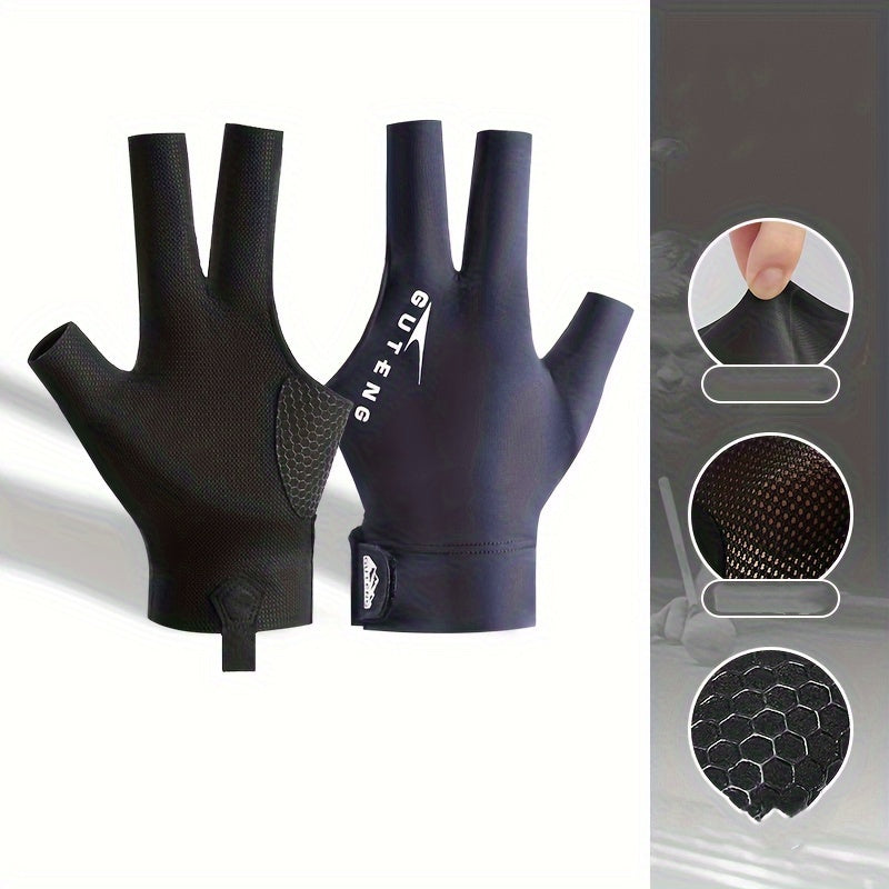 1pc Billiard Three Finger Gloves Snooker Billiards Glove